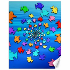 Fractal Art School Of Fishes Canvas 18  X 24  by WolfepawFractals