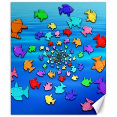 Fractal Art School Of Fishes Canvas 20  X 24  by WolfepawFractals