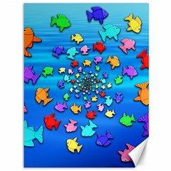 Fractal Art School Of Fishes Canvas 36  X 48  by WolfepawFractals