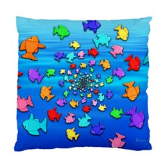 Fractal Art School Of Fishes Standard Cushion Case (two Sides) by WolfepawFractals