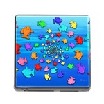 Fractal Art School Of Fishes Memory Card Reader (Square 5 Slot) Front