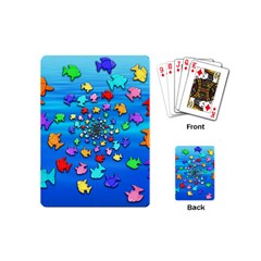 Fractal Art School Of Fishes Playing Cards Single Design (mini) by WolfepawFractals