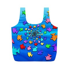 Fractal Art School Of Fishes Full Print Recycle Bag (m) by WolfepawFractals