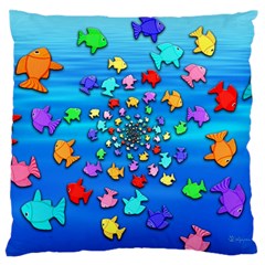 Fractal Art School Of Fishes Standard Flano Cushion Case (one Side) by WolfepawFractals