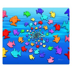 Fractal Art School Of Fishes Double Sided Flano Blanket (small)  by WolfepawFractals