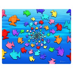 Fractal Art School Of Fishes Double Sided Flano Blanket (medium)  by WolfepawFractals