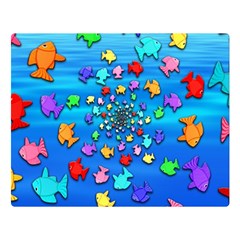 Fractal Art School Of Fishes Double Sided Flano Blanket (large)  by WolfepawFractals