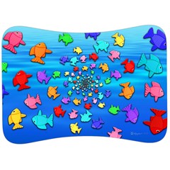 Fractal Art School Of Fishes Velour Seat Head Rest Cushion by WolfepawFractals