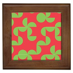 Retro Red And Greren Framed Tile