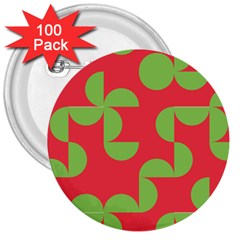 Retro Red And Greren 3  Buttons (100 Pack)  by MooMoosMumma