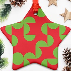 Retro Red And Greren Ornament (star) by MooMoosMumma