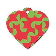 Retro Red And Greren Dog Tag Heart (two Sides) by MooMoosMumma