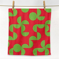 Retro Red And Greren Face Towel by MooMoosMumma