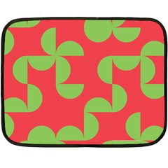 Retro Red And Greren Double Sided Fleece Blanket (mini)  by MooMoosMumma