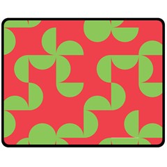 Retro Red And Greren Double Sided Fleece Blanket (medium)  by MooMoosMumma