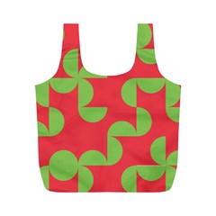 Retro Red And Greren Full Print Recycle Bag (m) by MooMoosMumma