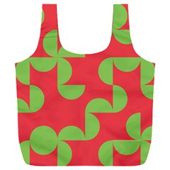 Retro Red And Greren Full Print Recycle Bag (xxl) by MooMoosMumma