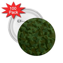 Green Army Camouflage Pattern 2 25  Buttons (100 Pack) 