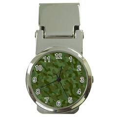 Green Army Camouflage Pattern Money Clip Watches by SpinnyChairDesigns