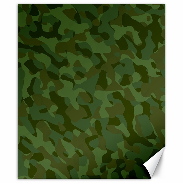 Green Army Camouflage Pattern Canvas 8  x 10 