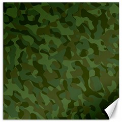 Green Army Camouflage Pattern Canvas 16  X 16  by SpinnyChairDesigns