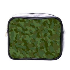 Green Army Camouflage Pattern Mini Toiletries Bag (one Side) by SpinnyChairDesigns