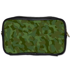 Green Army Camouflage Pattern Toiletries Bag (two Sides) by SpinnyChairDesigns