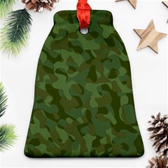 Green Army Camouflage Pattern Bell Ornament (two Sides) by SpinnyChairDesigns