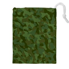 Green Army Camouflage Pattern Drawstring Pouch (5xl) by SpinnyChairDesigns