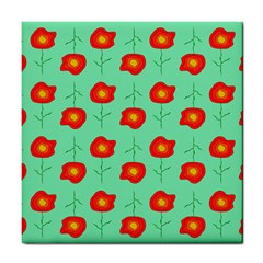 Flower Pattern Ornament Tile Coaster