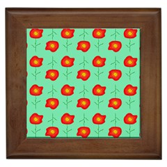 Flower Pattern Ornament Framed Tile