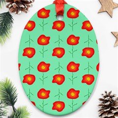 Flower Pattern Ornament Ornament (Oval)