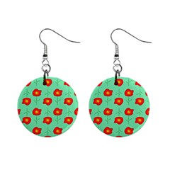 Flower Pattern Ornament Mini Button Earrings