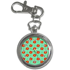 Flower Pattern Ornament Key Chain Watches