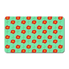 Flower Pattern Ornament Magnet (Rectangular)