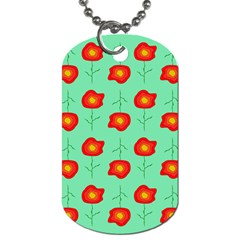 Flower Pattern Ornament Dog Tag (Two Sides)