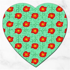 Flower Pattern Ornament Jigsaw Puzzle (Heart)