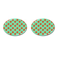 Flower Pattern Ornament Cufflinks (Oval)