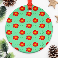 Flower Pattern Ornament Round Ornament (Two Sides)