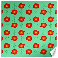 Flower Pattern Ornament Canvas 12  x 12 