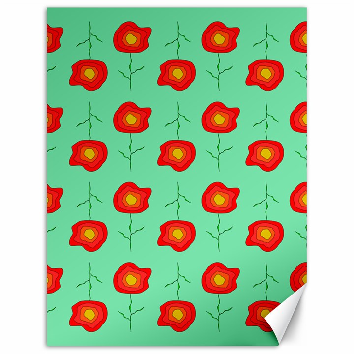 Flower Pattern Ornament Canvas 18  x 24 