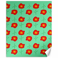 Flower Pattern Ornament Canvas 11  x 14 