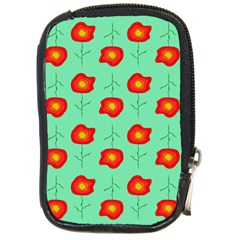 Flower Pattern Ornament Compact Camera Leather Case