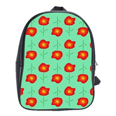 Flower Pattern Ornament School Bag (Large)