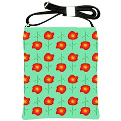 Flower Pattern Ornament Shoulder Sling Bag