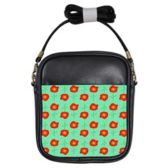 Flower Pattern Ornament Girls Sling Bag