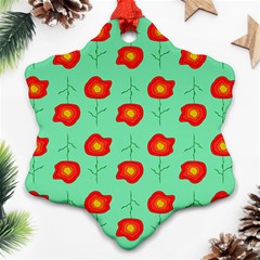 Flower Pattern Ornament Ornament (Snowflake)