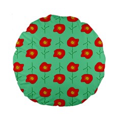 Flower Pattern Ornament Standard 15  Premium Round Cushions