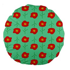 Flower Pattern Ornament Large 18  Premium Round Cushions