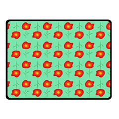 Flower Pattern Ornament Double Sided Fleece Blanket (Small) 